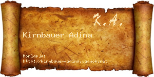 Kirnbauer Adina névjegykártya